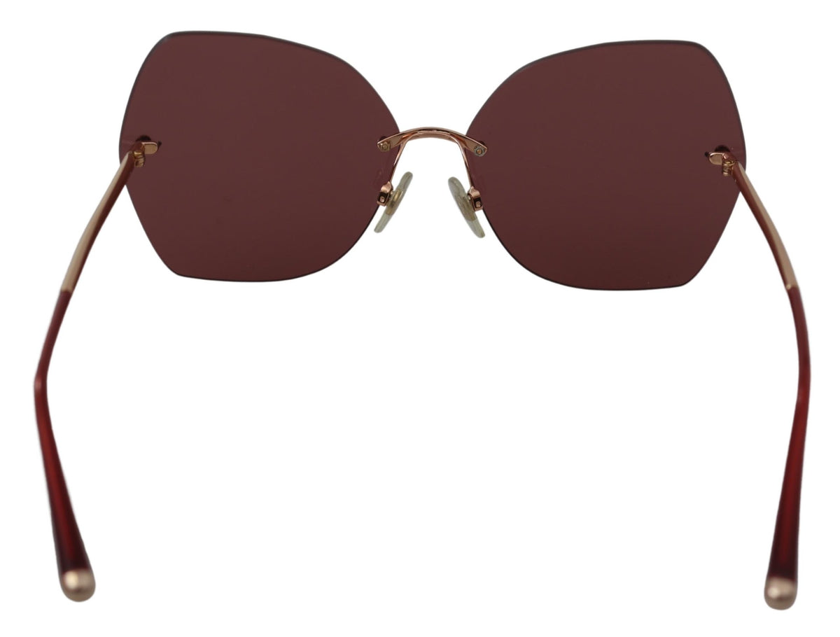 Dolce & Gabbana Red Gold Made In Italy Women Butterfly Oversized Dg6104 … Dolce & Gabbana DG 4499 Sunglasses 335884 Red Havana - eye  main image 3