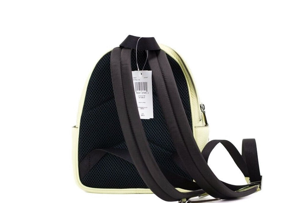 COACH Mini Court Pale Lime Pebbled Leather Shoulder Backpack  display picture 1