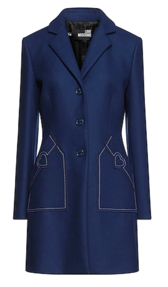 Love Moschino Blue Wool Jackets Coat